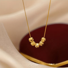 A Lesser than luxury 18 carat Bead plated Stainless Steel Necklace Is Suitable For Women To Wear In Their Daily Lives Or As Gifts