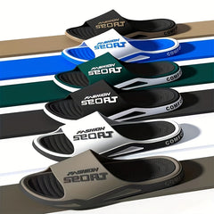 & Men's Heavy Duty EVA Flip Flops Non Slip Sport with Back Strap Soft Cushioned Sole & White Traction Tread All Season Indoor/Outdoor Beach Pool Footwear Unisex Casual Slippers (Blue & White)