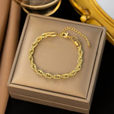 18K Golden Plated plated knotted rope necklaces and bracelets with a retro and simple style suitable for both men and women are ideal for daily wear and perfect gifts Gift Ideas Vintage Style Simple Necklace Stylish Craftsmanship Statement