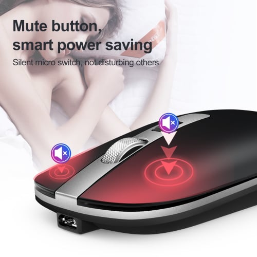 Mini Wireless Bluetooth Mouse Slim Computer Mouse Silent Rechargeable Ergonomic Mouse