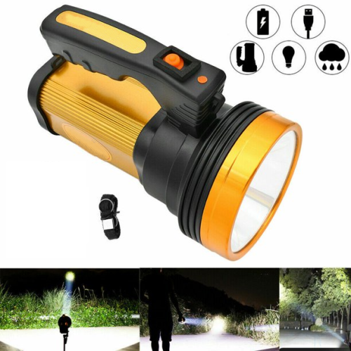 LED Searchlight Fast Rechargeable Bright Handheld Portable Flashlight Spotlight