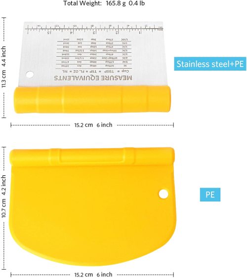 2 In 1 Dough Scraper Stainless Steel Dough Cutter