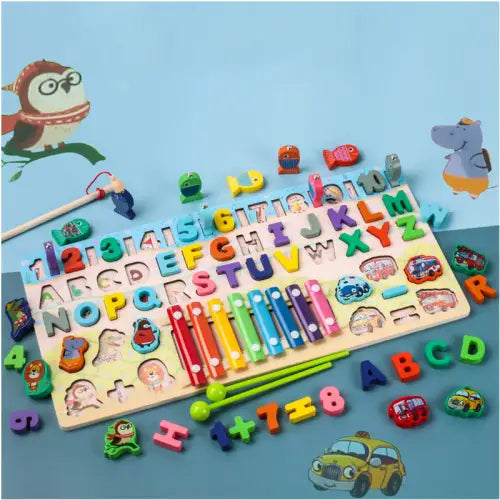 Educational Toys Knock the piano 6 in 1 Children`s Board Mathematical Counting Music Learning