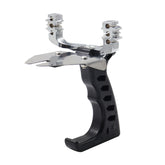 Multifunctional Fishing Slingshot with 3 Red Rubber Bands Heavy Duty ABS & Aluminum Alloy Construction Ergonomic Grip Safety Lock System Adjustable Strap & Trigger Mechanism for Hunting Fishing Target Practice Ideal for Beginners & Expert Shooter