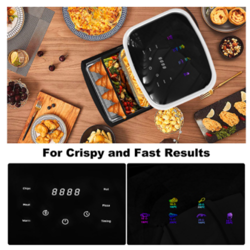 12L LCD Touch Air Fryer Digital Household Automatic Intelligent Electric Fryer Machine