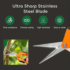 Professional Flower Pruning Shears Ergonomic Garden Shears with High Quality Carbon Steel Blades Red and Black Handle Ambidextrous for Easy Gripping Ideal for Pruning Flowers and Plants Garden Pruning Tool | Ergonomic Handle | Carbon Steel Blades