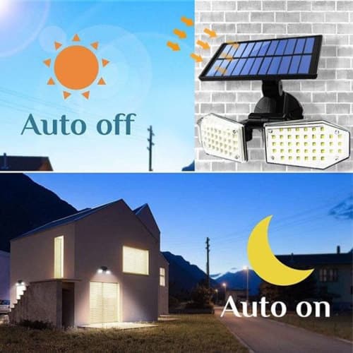 Solar wall lamp led double-head garden lamp human body sensor lamp outdoor waterproof street lamp