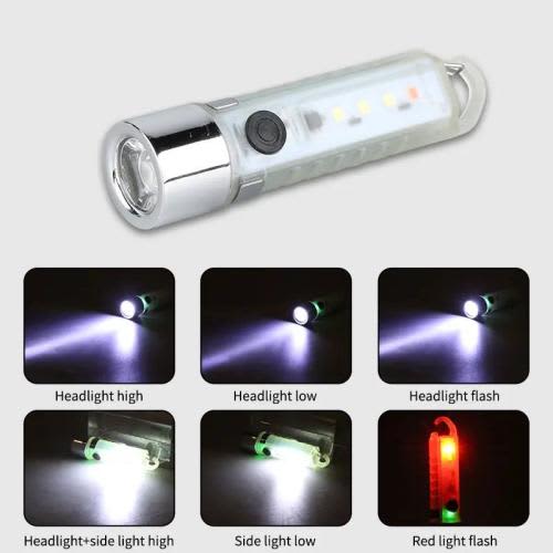 Type-c Rechargeable Lantern Mini Portable Bright Outdoor Camping Flashlight with Red Blue Flash Light