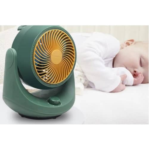 Small Mini Office Desktop Fan,, 35nb Low-Noise Operation, Turbo Fan Design- Green
