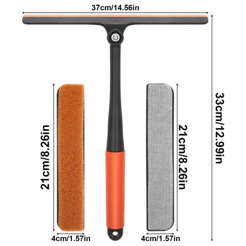 Window Wiper and Window Squeegee 3-in-1 Professional Window Cleaning Set Silicone Glass Squeegee