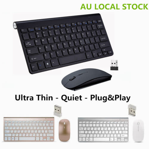 Ultra-thin Wireless 2.4GHz Keyboard + Mouse Set For ApplePC Windows 7/10 /XP