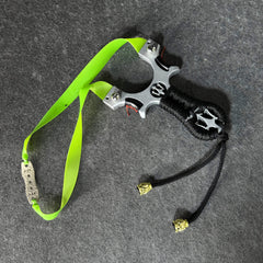PIAOYU Metal Slingshot with Ergonomic Grip Stability & Increased Friction Black & Neon Green Design Ideal for Palm Characteristics Perfect for Practice & Competition Slingshot for Hunting Competition Slingshot Sleek Metallic Finish Durable Constr