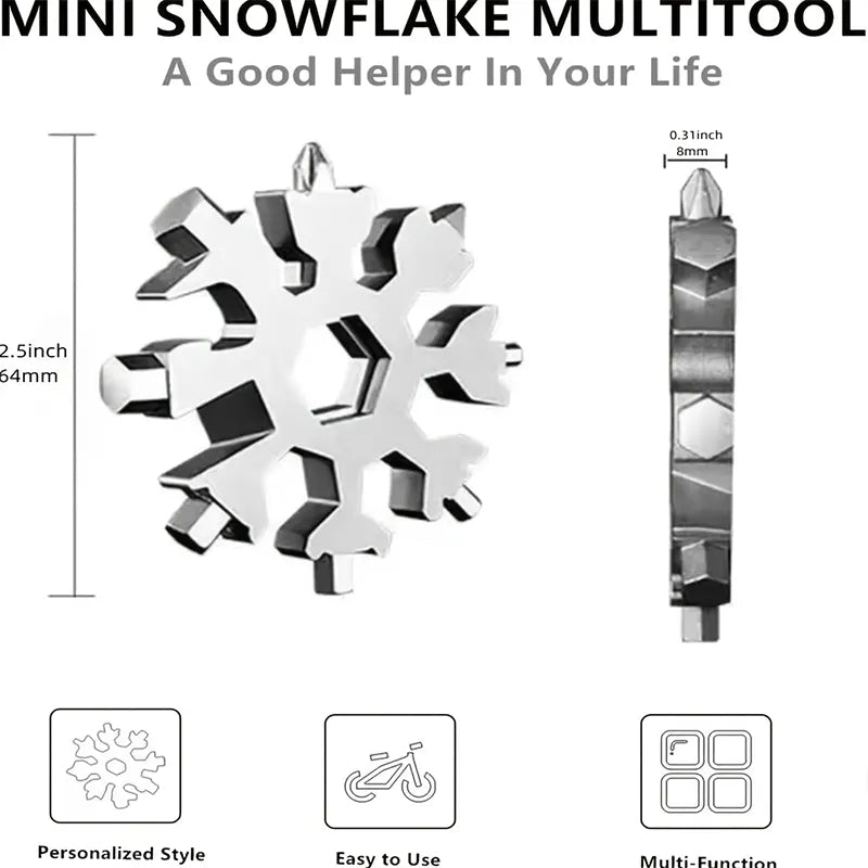 18 In 1 Snowflake Multitool, Christmas Stocking Stuffer,Unique Gifts For Men Women, Snowflake Multi-Tool,Screwdriver Christmas Gift