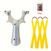 Portable Metal Slingshot Practice Set with Rubber Bands White Resin Includes 1 Slingshot and 3 Rubber Bands Ideal for Outdoor Target Practice