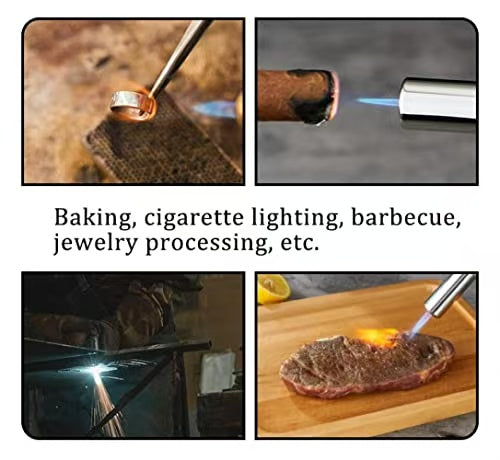 Cooking Butane Gas Torch Lighter Kitchen BBQ Rotating Spray Fire Lgnition Tool Culinary Butane Torch Kitchen Blow Torch Lighter Cigarette Dabbing Lighter
