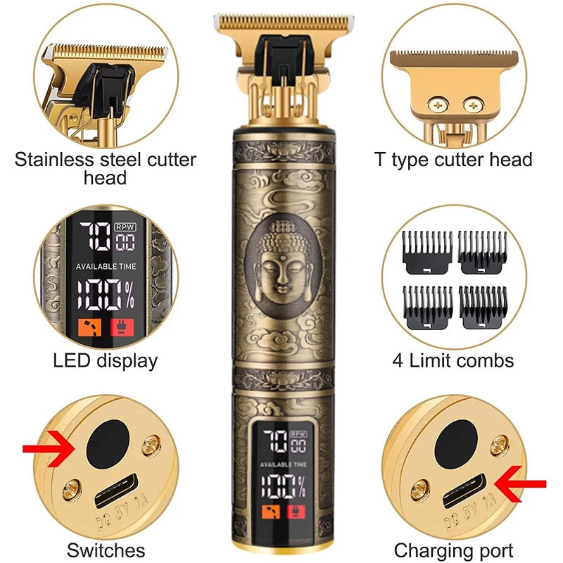 Aorlis AO-50016 Professional LCD Display USB Charging Hair Trimmer 1200Mah