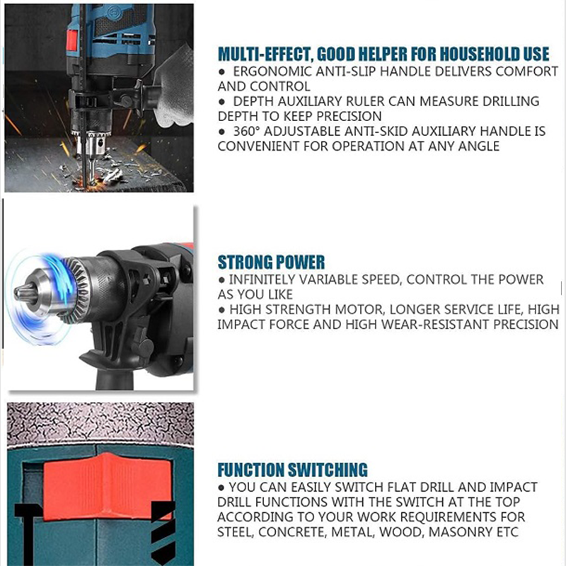 Convenient And Exquisite Jg20375080 Electric Impact Drill 220V