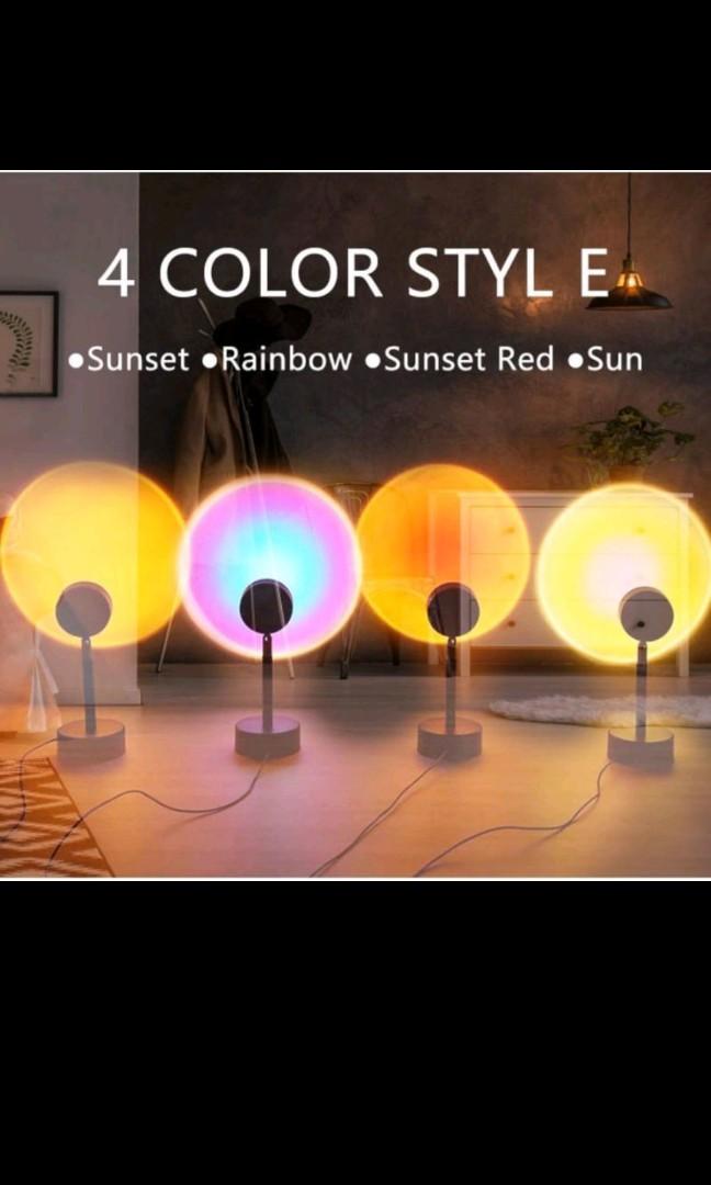 Background Ambient Light Mini Lamp Rainbow Lights Sunset Glow Lamp Led Decorative Night Lights, Romantic Decor Home Decor