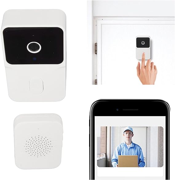 WIFI Video Door Bell Support Multiple Users, Video Intercom Doorbell with NightVision Microphone Message Notification, Video Door Phone Easy To Install