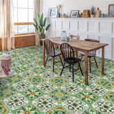 5/25 Pcs Green Decorative Vinyl Floor Tiles 19.99Cm X 19.99Cm