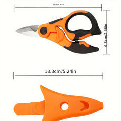 Heavy Duty Stainless Steel Multi Purpose Garden Scissors Manual Wire Cutters with Ergonomic Orange & Black Handles for Gardening Branch Trimming Metal and Household Use Metal Cutting Garden Trimming Ergonomic Grip Visually Striking Design Durabl