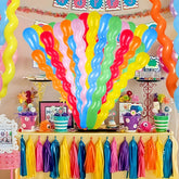 100pcs Mixed Color Spiral Twisted Long Strip Balloons Non Electric Emulsion for Wedding Birthday Graduation Summer Party Carnival Classroom Various Festival Decorations Halloween Decorations Christmas Decorations