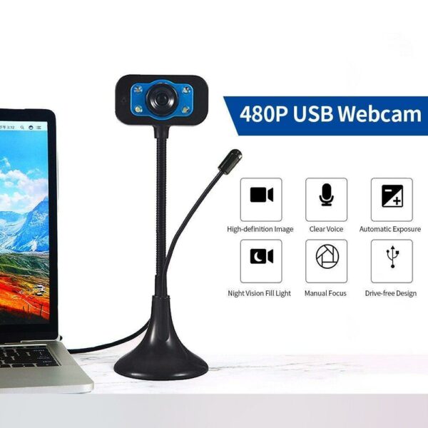 XF0114 Web Camera with Microphone 4 LED