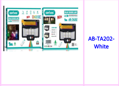 Aerbes Solar Powered Sensor Wall Light White + Red with Remote Control