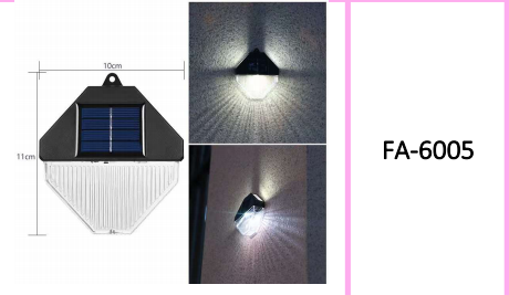 Solar Powered Wall Lamp White Light Pack of 2