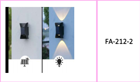 Solar Upper and Lower Wall Lamp 2 In 1 Light Color White + Warm White