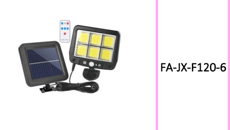 Solar Powered Sensor Motion COB Light With Solar Panel And Remote Control