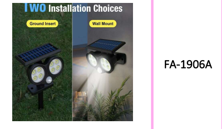 Solar Powered LED Light Wall & Spike Lamp 200lm