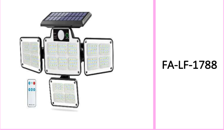 4 Side Emitting Solar Powered Light With Remote Control