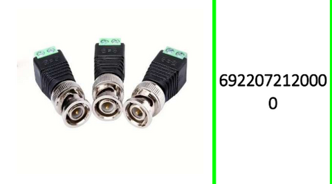 BNC Male Conversion Head, Surveillance Video Q9 Connector Solder Free 100 Pieces