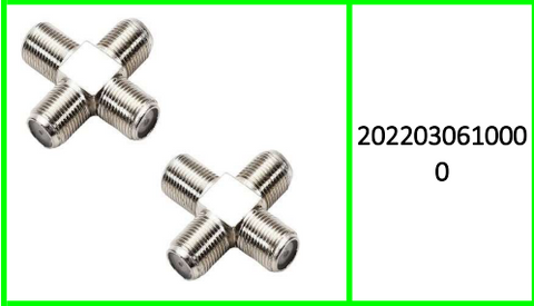 4-Way X-Type Ftype Coaxial Splitter for RG59 / RG6U Cable / Xtraview Heartbeat Signal Combiner 100 Pieces