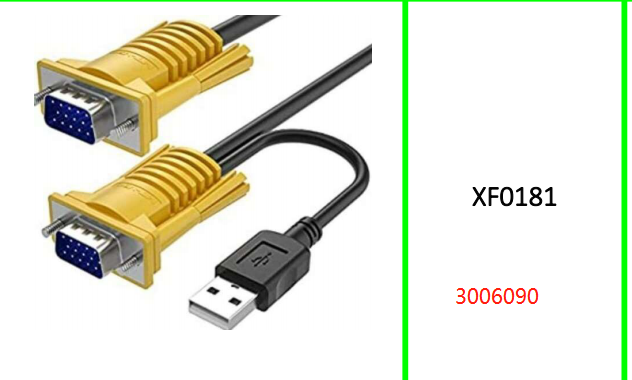 XF0181 2-in-1 USB VGA KVM Cable 3m