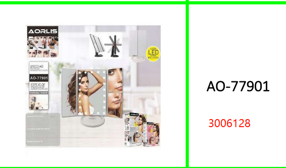 Aorlis Desktop Mirror with LED Light + Magnifiers