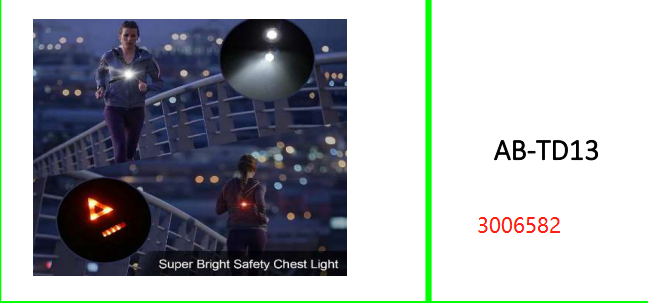 AerbesRechargeable LED Running Lights Chest Strap 1800mah Battery