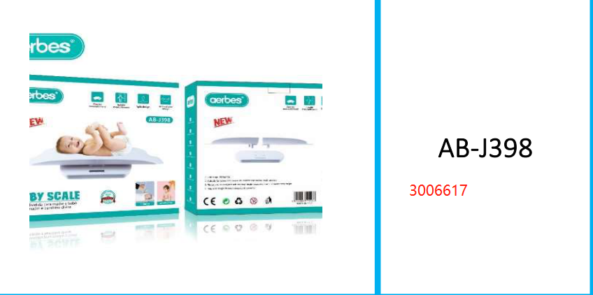 Aerbes Baby Weight Scale With Height Measurement,Anti Roll Over Design