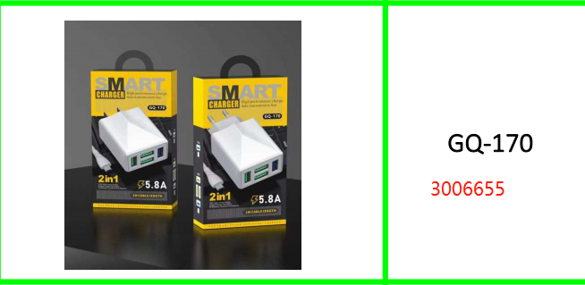 Smart 5.8A 4 Port Charger With Micro USB 1m Cable