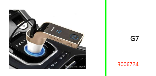 Bluetooth Car FM Modulator Charger G7 with MP3 With Micro SD Card Slot and Aux Port