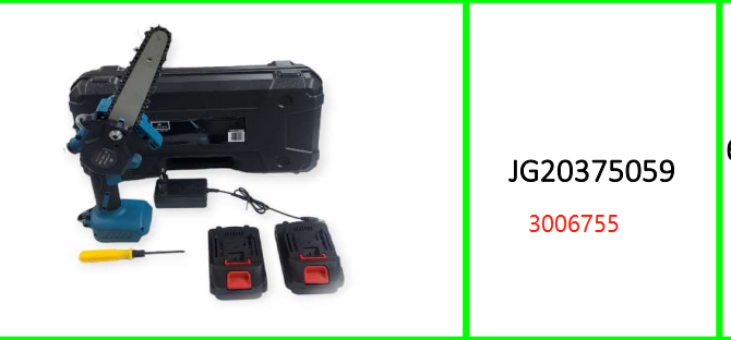 6" Electric Rechargeable Chain Saw with 2 x 25V 7500mah Battery