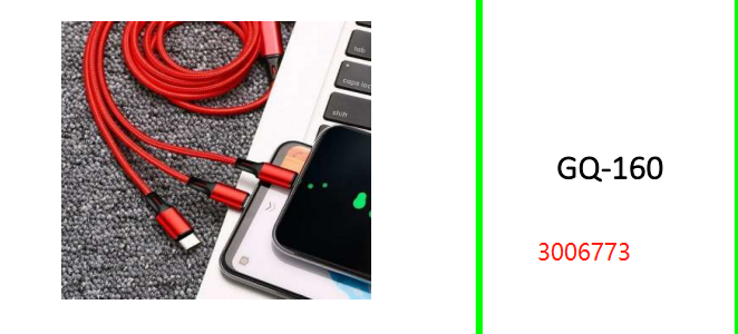 3 In 1 Mobile Phone USB Charger Cables for Fast Charging