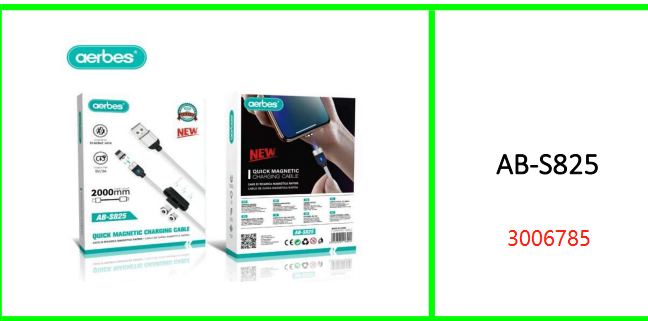 Aerbes Quick Charging Magnetic Cable 3 IN 1 5V 3A 2Meters