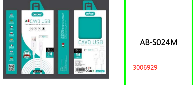 2.4A T Micro USB Data Cable 3M