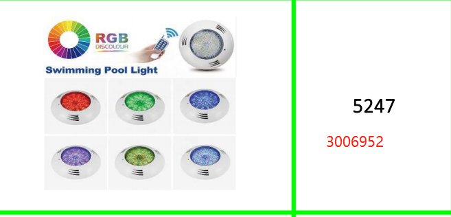 RGB Swimming Pool Light with Remote Control 24.5cm X 4.8cm
