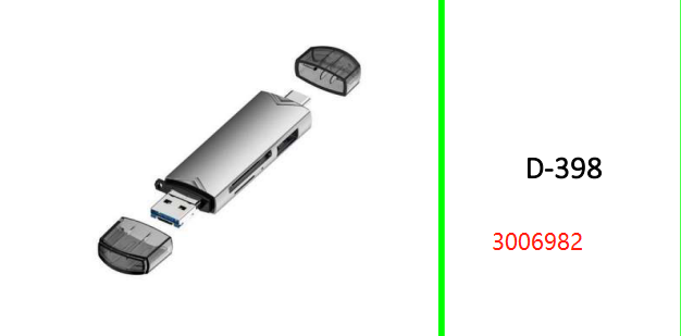 Multifunctional USB V8 & Type C Card Reader OTG, Reads Micro SD + SD Card & USB Flash Drive