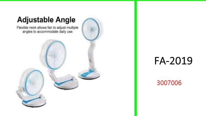 Rechargeable Adjustable Angle Flexible Fan