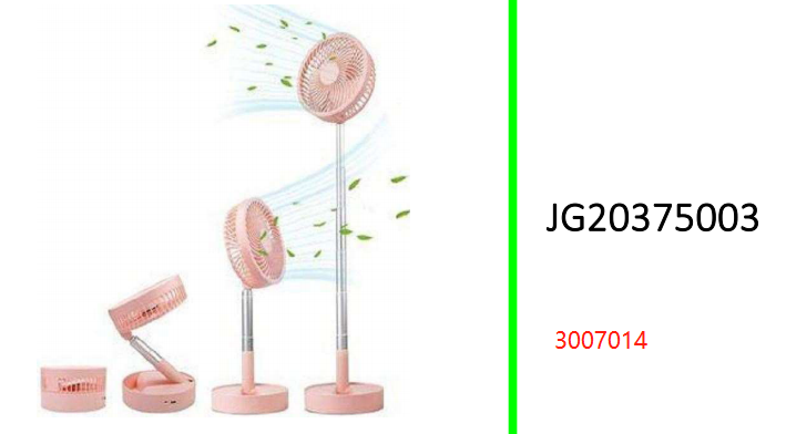 Telescopic Rechargeable Fan. Available in Pink and White