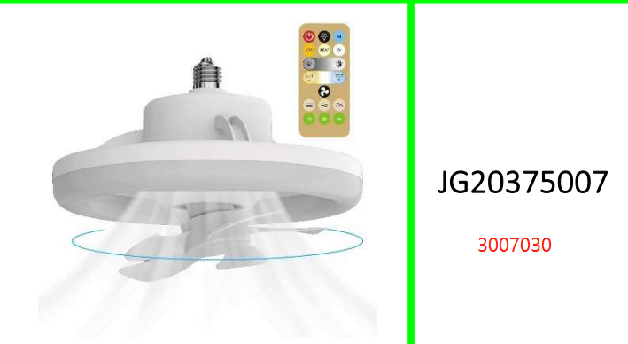 360° Rotating LED Ceiling Fan With Remote Control E27 Base 30W